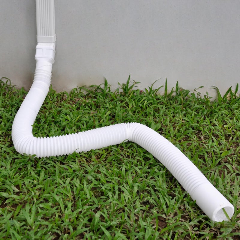 Prestantious 7ft Long Gutter Downspout Extensions, 3.1” OD Gutter Downspout Extender Pipe for 2"×3" Downspout and 3"×4"Downspout, Flexible Pipe Stretched Length 7ft, White,2-Pack - Image 5